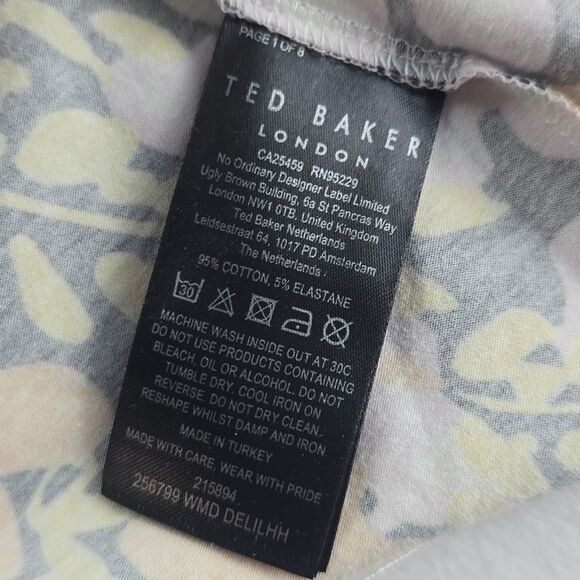 Ted Baker Delilah Bodycon Printed Dress Floral Long Sleeve Mock Neck Size‎ 6 - Picture 7 of 14